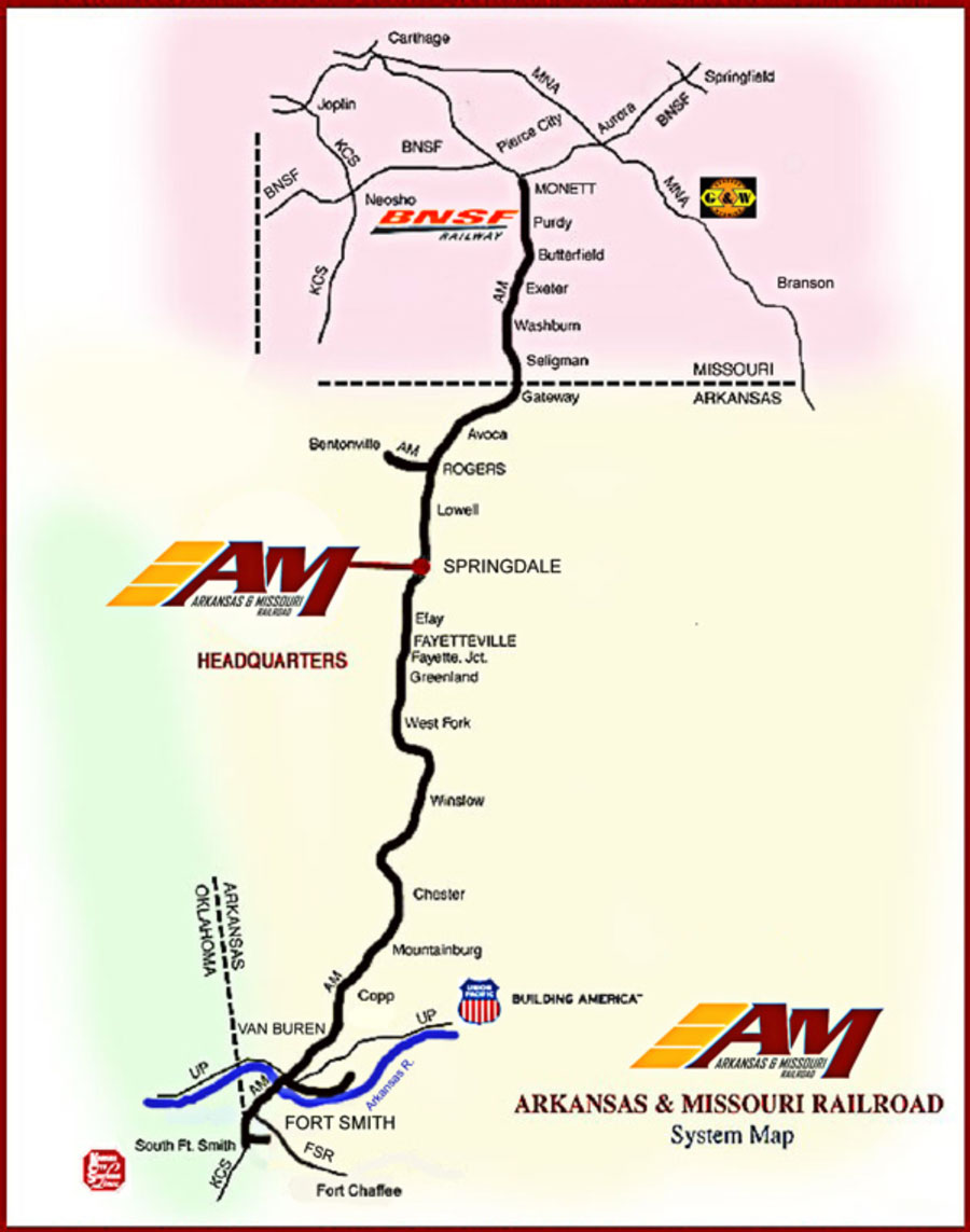 AM Railroad Freight Services System Map